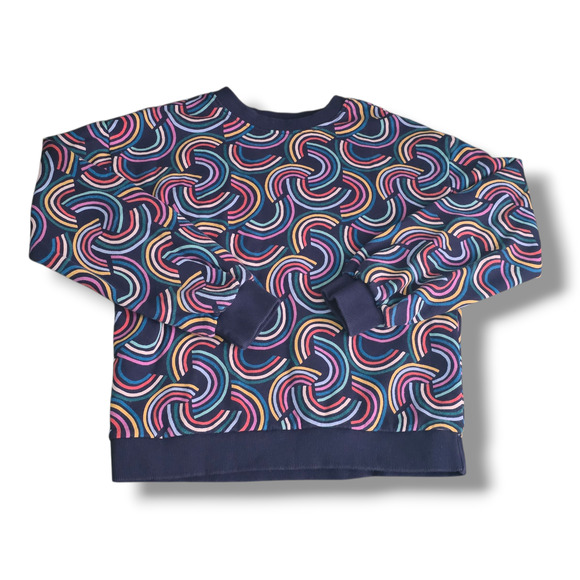 Hanna Andersson 10 Rainbow Print Balloon Sleeve French Terry Sweatshirt - Picture 2 of 8